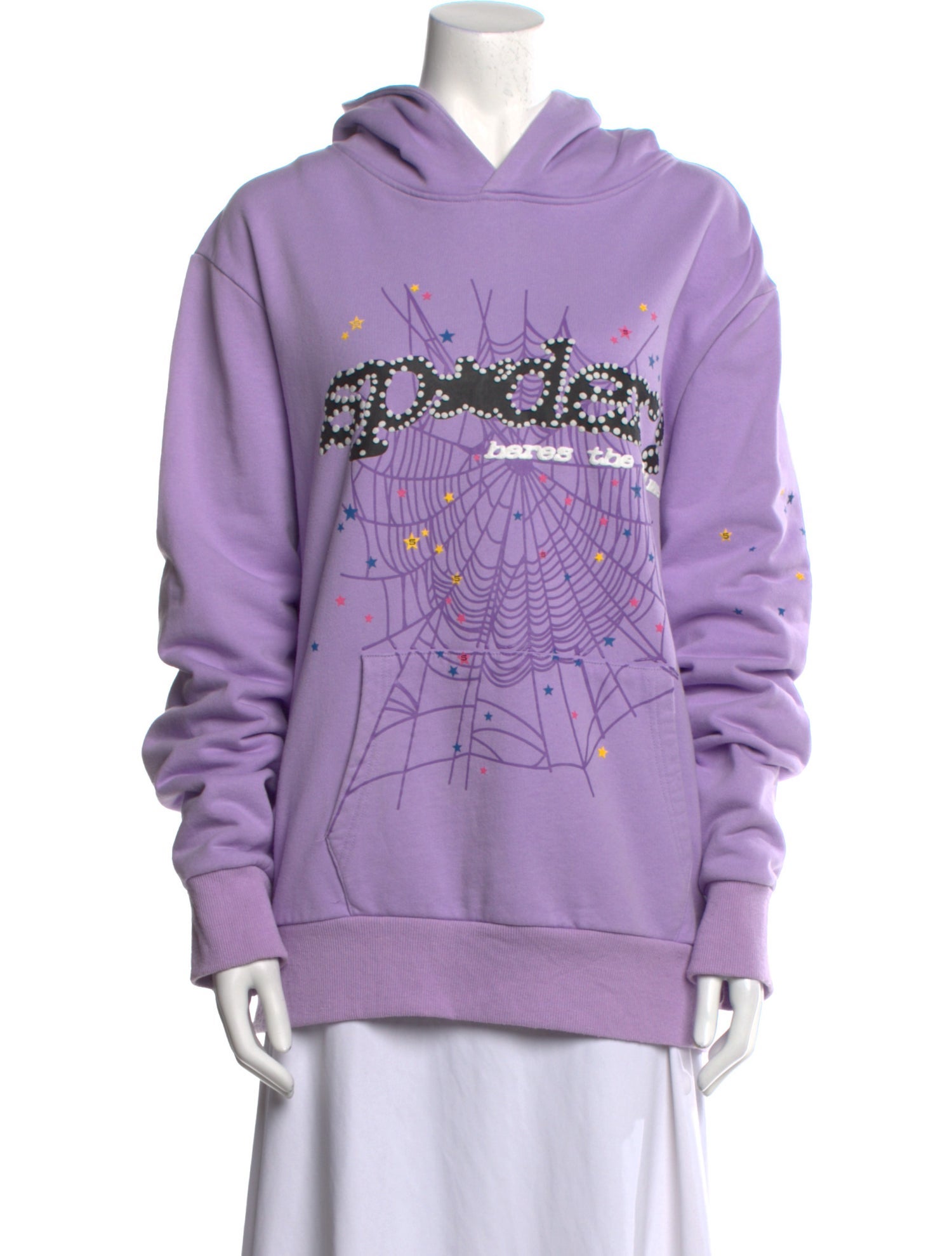 Sp5der Graphic Print V-Neck Sweatshirt
